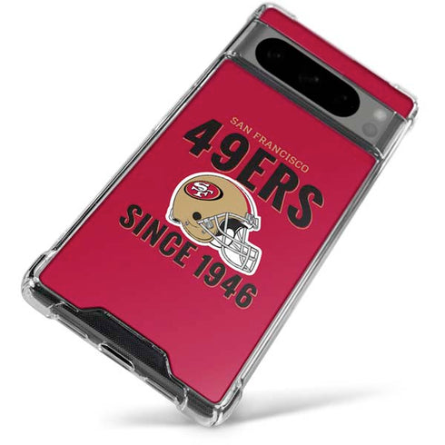 NFL San Francisco 49ers Helmet Google Pixel 8 Pro Clear Case
